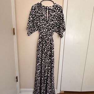 Elegant Black and White Patterned Jumpsuit